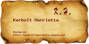 Kerbolt Henrietta névjegykártya